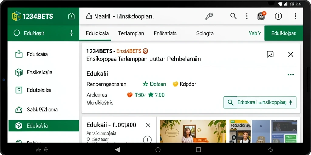 Antarmuka pengguna 1234BETS yang informatif dan menarik.