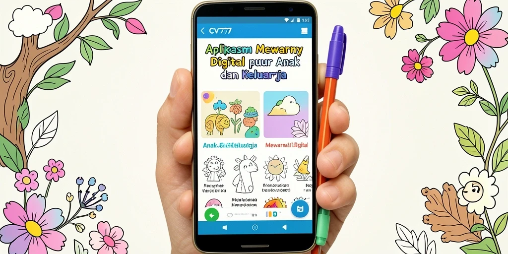 Screenshot utama CV777 menampilkan antarmuka mewarnai digital yang user-friendly.