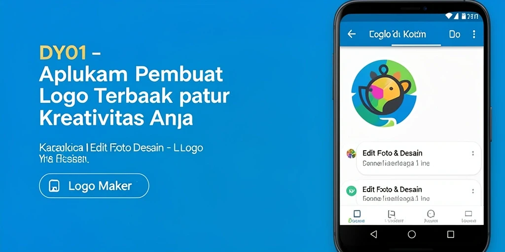 Tampilan antarmuka DY01 dengan berbagai fitur desain logo.