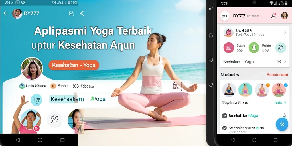Tangkapan layar utama aplikasi DY777 dengan antarmuka yoga yang menarik.