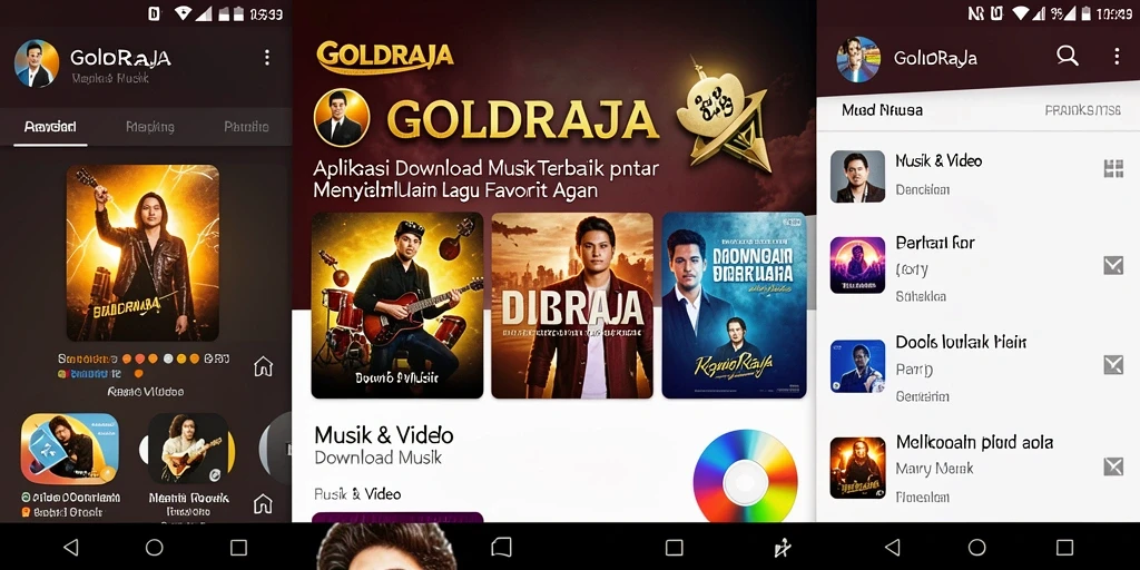 Tampilan antarmuka utama GOLDRAJA untuk Download Musik yang menarik dan user-friendly.