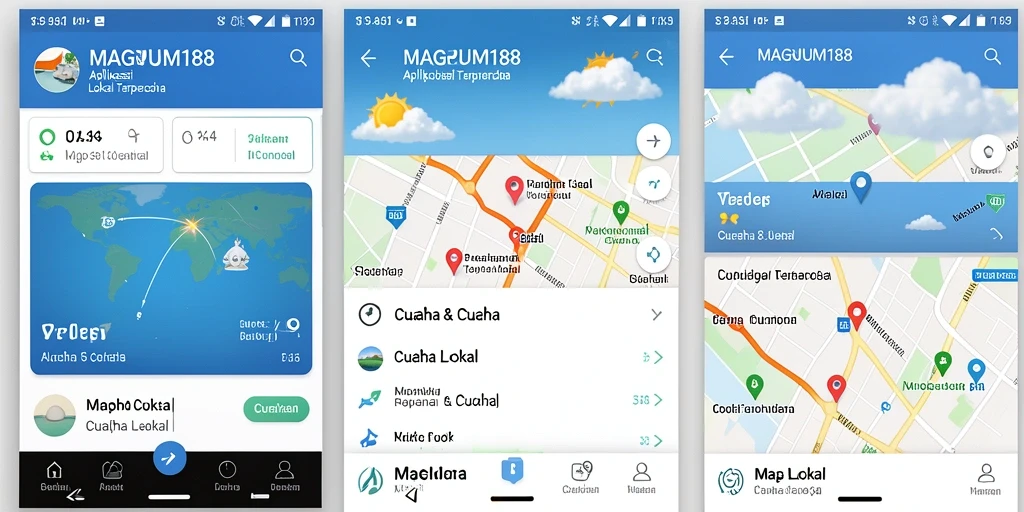 Screenshot utama MAGNUM188 menampilkan antarmuka Cuaca Lokal yang intuitif dan informatif.