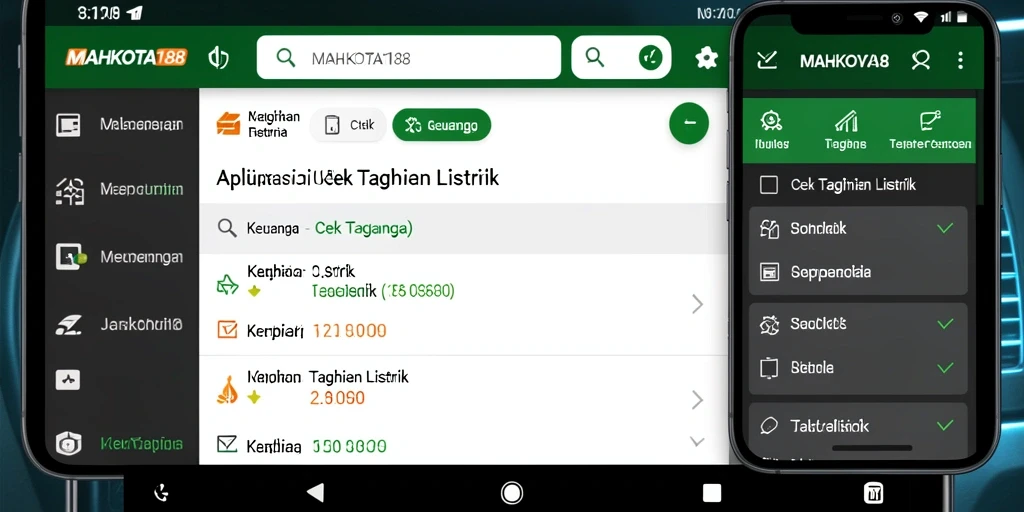 Antarmuka MAHKOTA188 saat cek tagihan listrik dengan fitur notifikasi.