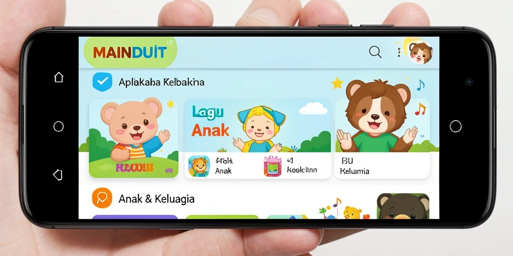 Antarmuka MAINDUIT yang ramah anak dengan berbagai lagu menarik.