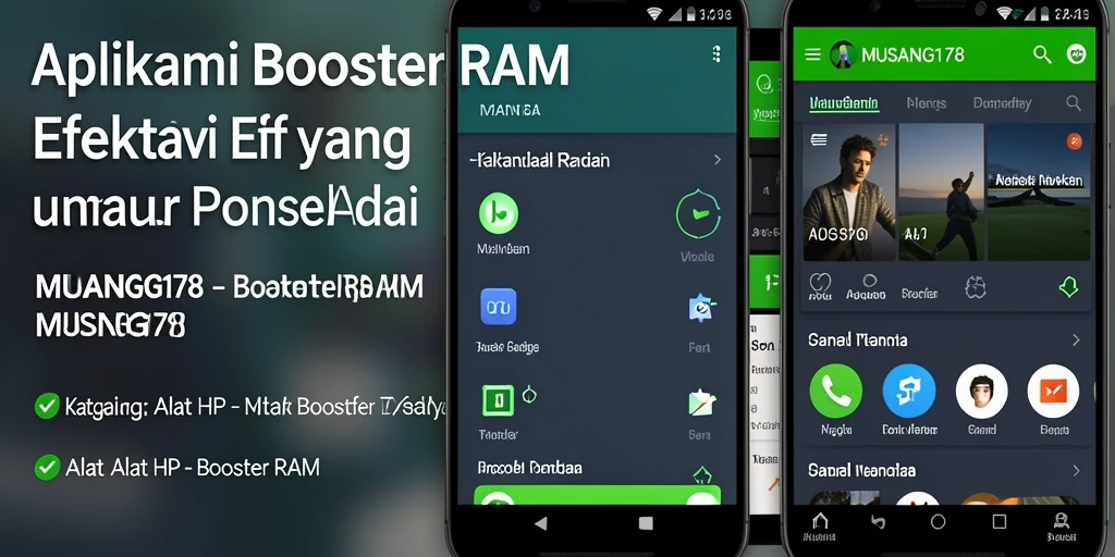 Tampilan antarmuka pengguna aplikasi MUSANG178 untuk Booster RAM.