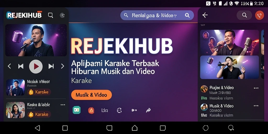 Tampilan antarmuka REJEKIHUB yang menarik untuk karaoke.