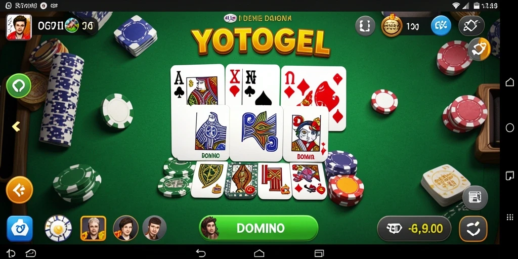Tampilan antarmuka permainan domino YOTOGEL yang menarik dan intuitif.